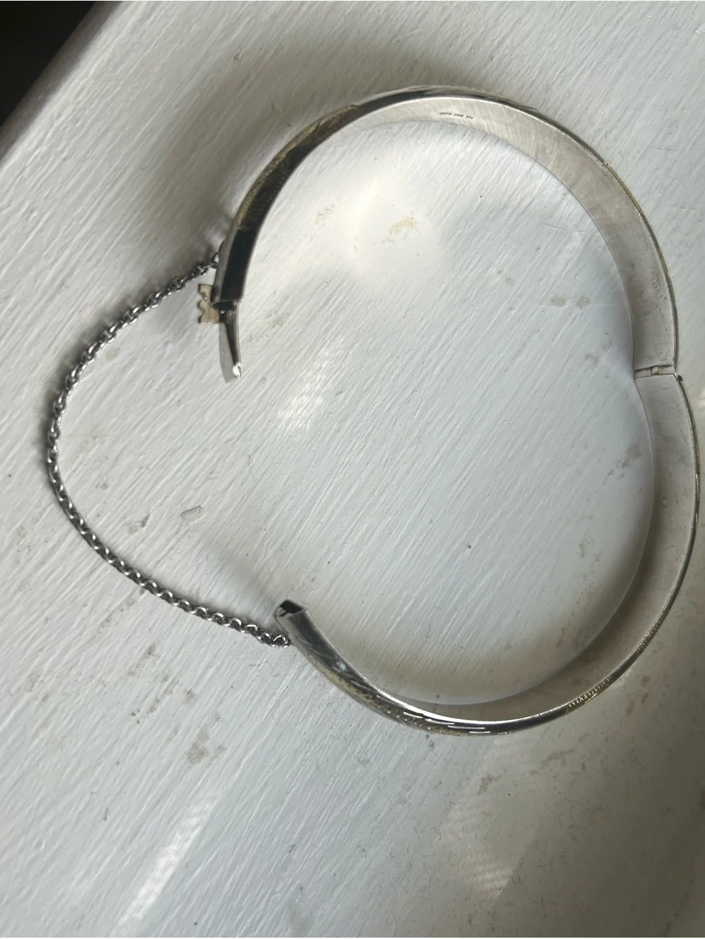 Engraved Sterling silver Bangle Bracelet
